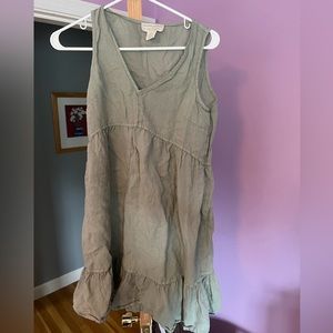 Cynthia Rowley Linen V neck Dress size Small